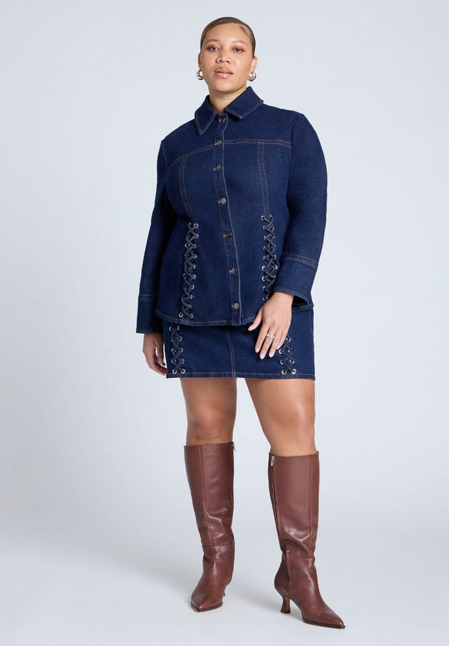 Laced Denim Jacket image number null