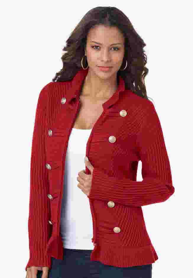 Military Cardigan Sweater image number 0
