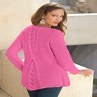 Plus Size Lace Yoke Pullover Sweater image number null