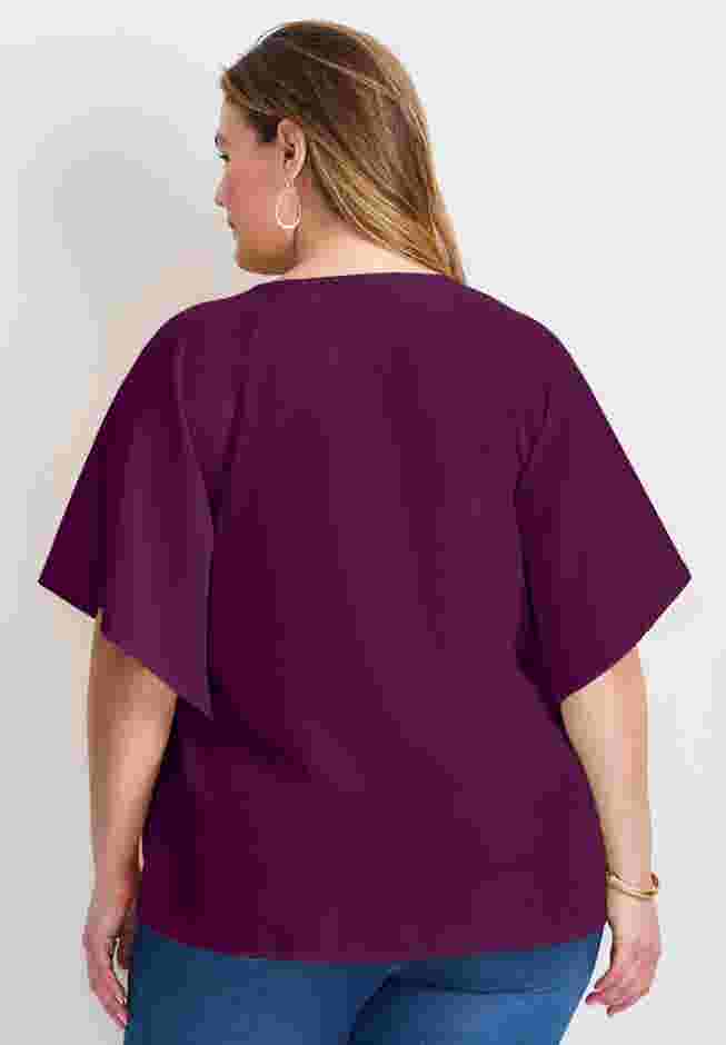 Flutter Sleeve Keyhole Blouse image number 1