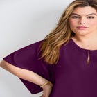 Flutter Sleeve Keyhole Blouse image number null