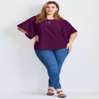 Flutter Sleeve Keyhole Blouse image number null