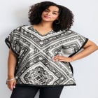 Crochet Trim Poncho Top image number null