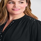 Studded Blouson Sleeve Blouse image number null