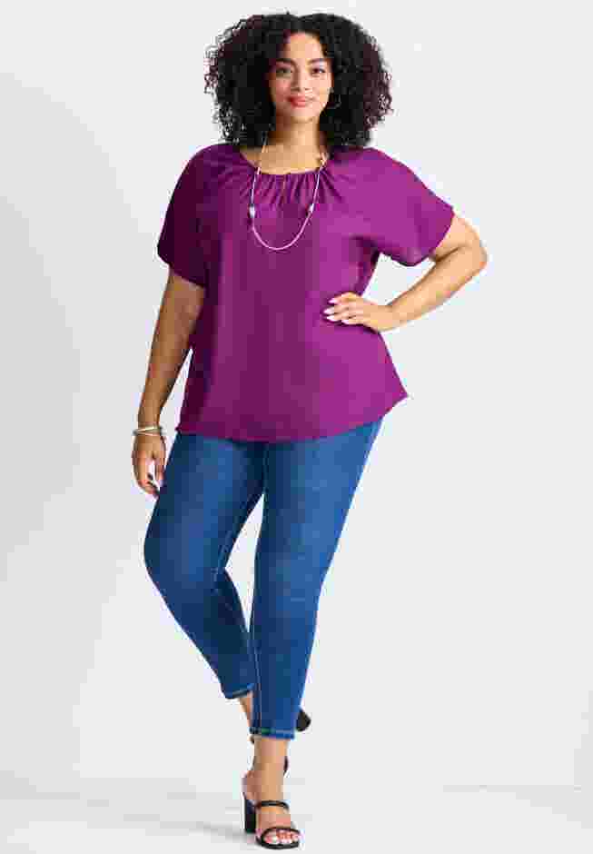 Keyhole Dolman Sleeve Blouse image number 4