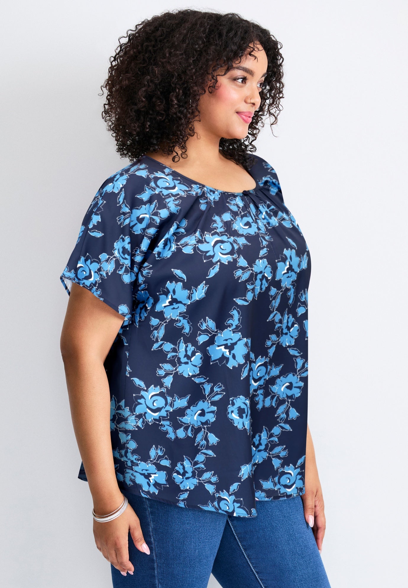 Keyhole Dolman Sleeve Blouse image number 2