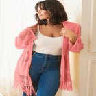 Pointelle Fringe Cardigan image number null