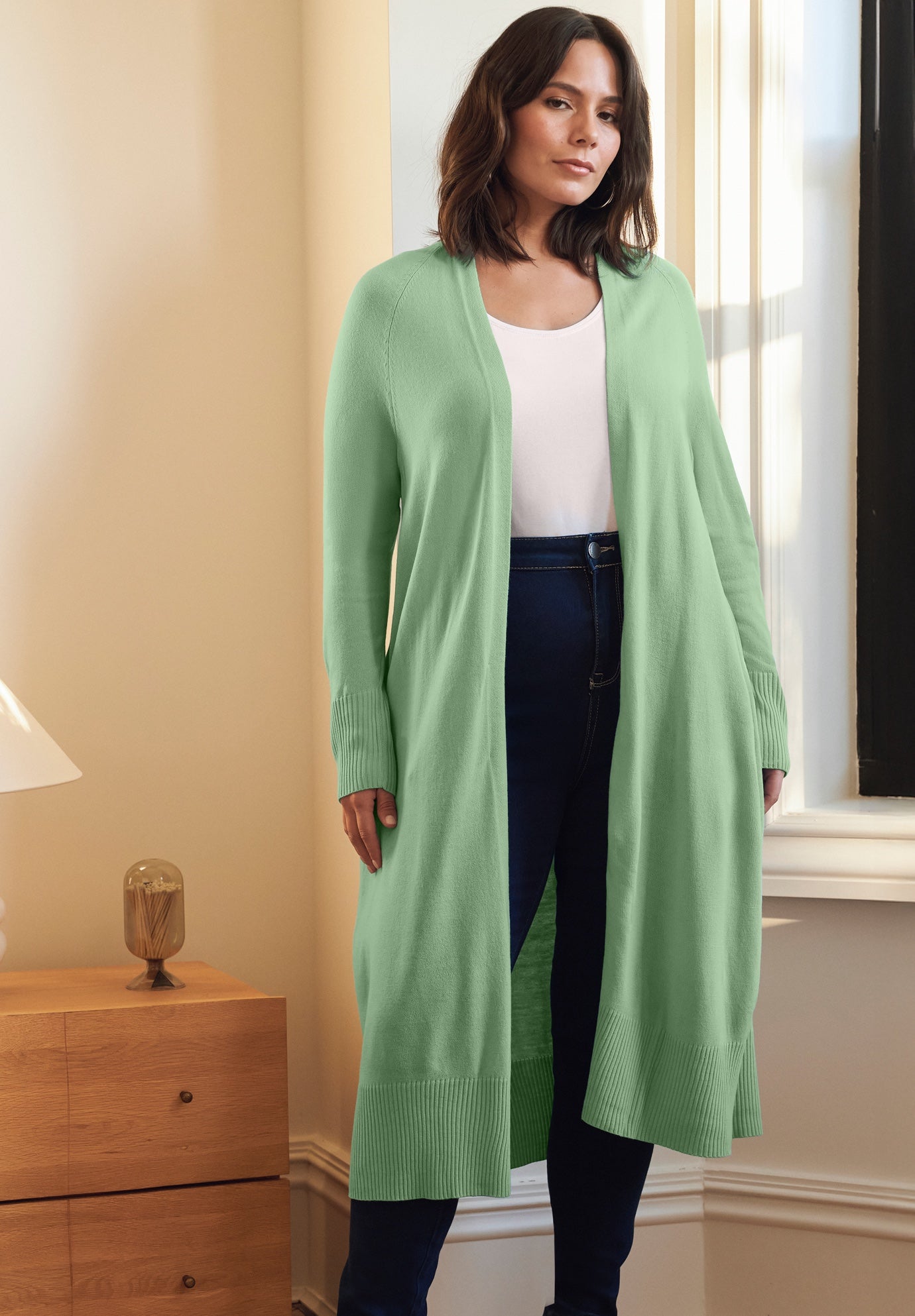 Raglan Sleeve Duster Cardigan image number 3