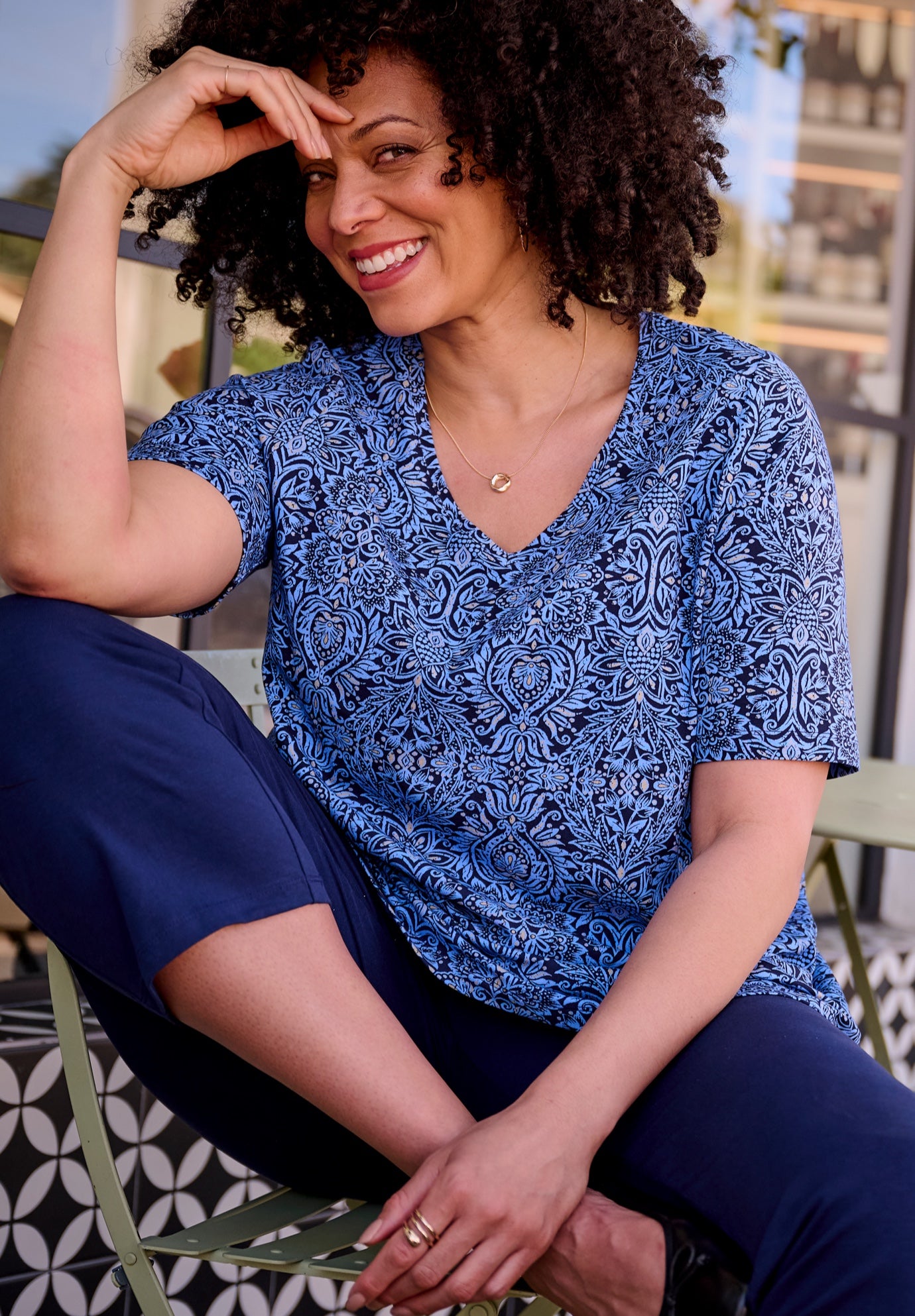Suprema&reg; Short Sleeve V-Neck Tee image number 2