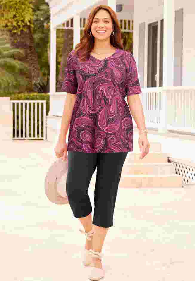 Suprema® Short Sleeve V-Neck Tee image number 6