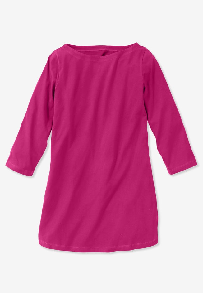 Perfect Three-Quarter Sleeve Boatneck Tee image number 3