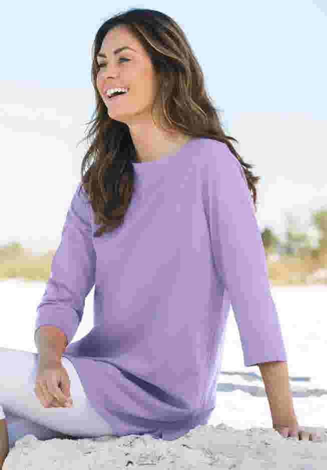 Perfect Three-Quarter Sleeve Boatneck Tee image number 5