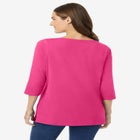 Perfect Three-Quarter Sleeve Boatneck Tee image number null