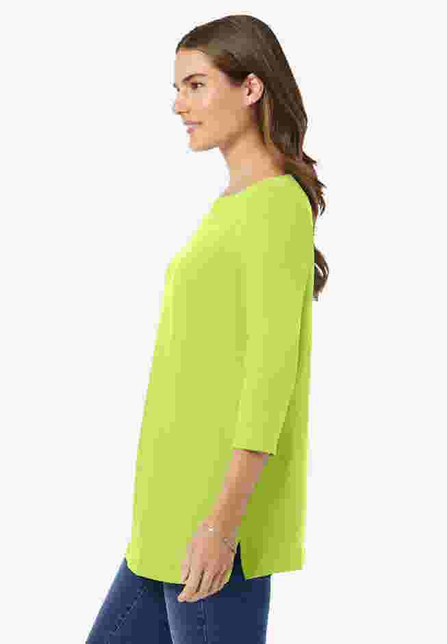 Perfect Three-Quarter Sleeve Boatneck Tee image number 2