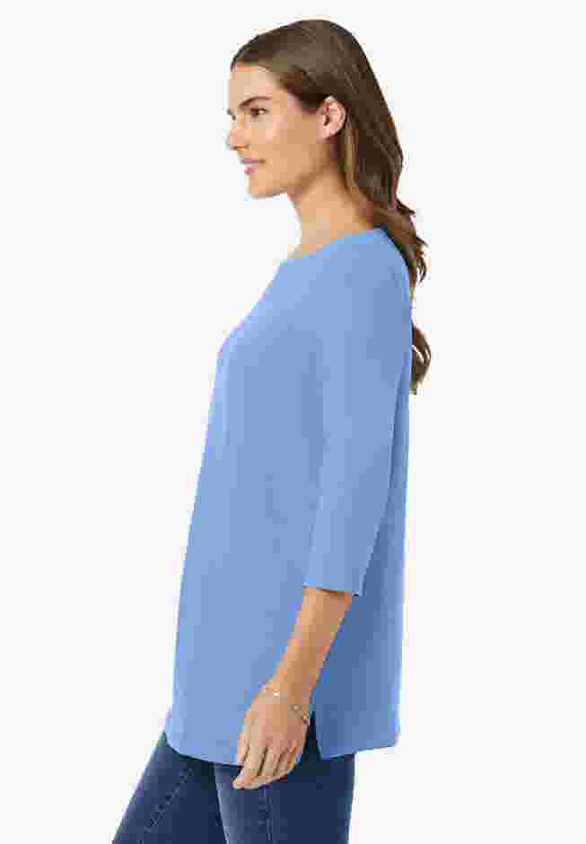 Perfect Three-Quarter Sleeve Boatneck Tee image number 2