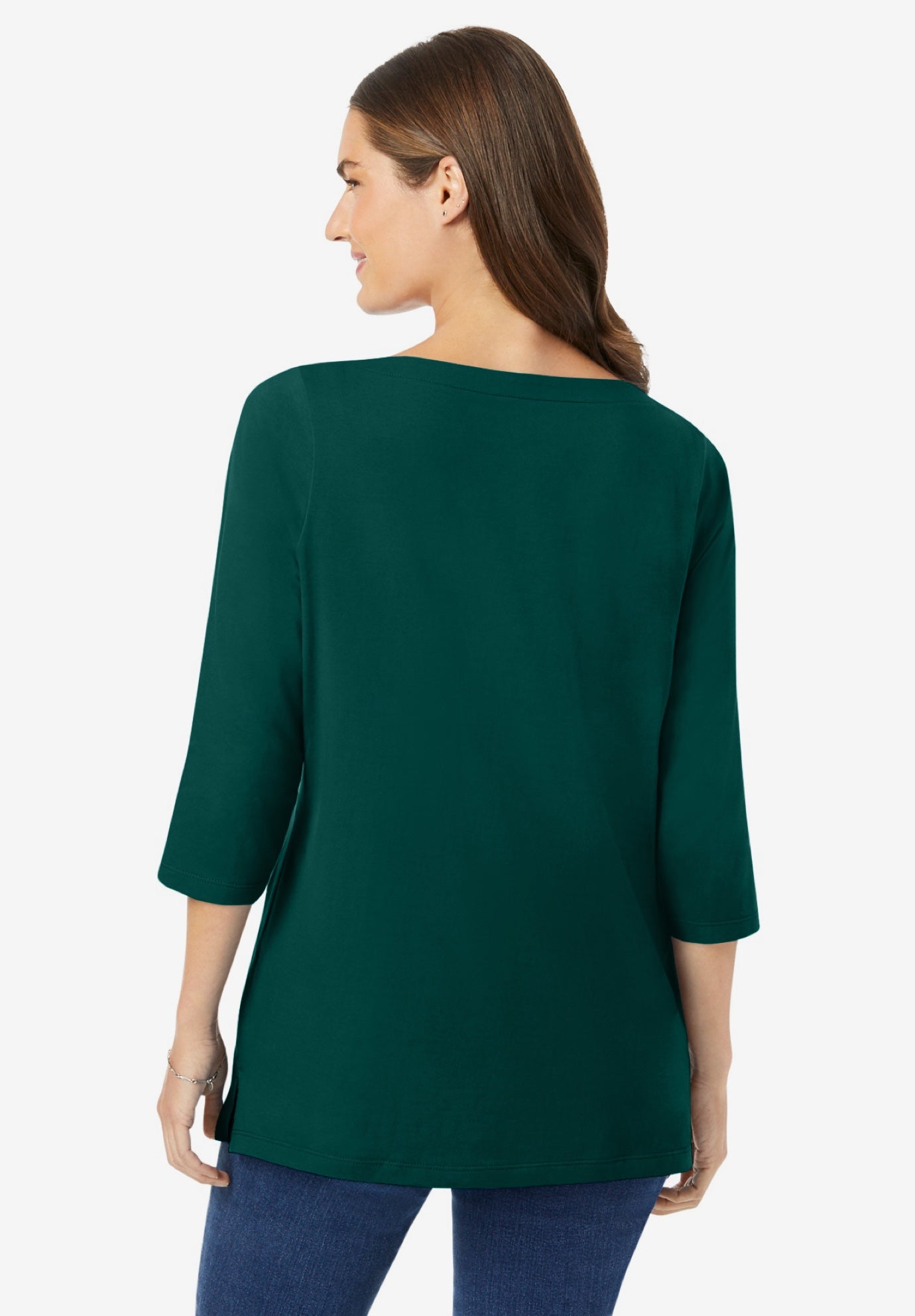 Perfect Three-Quarter Sleeve Boatneck Tee image number 1