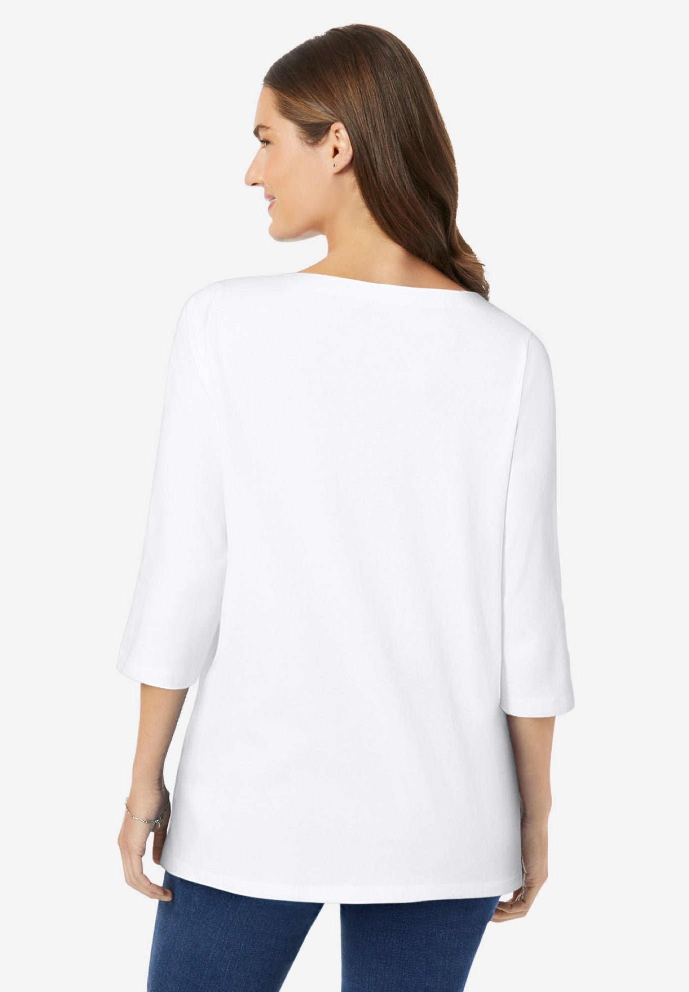 Perfect Three-Quarter Sleeve Boatneck Tee image number 1