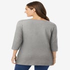 Perfect Three-Quarter Sleeve Boatneck Tee image number 1