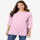 Perfect Three-Quarter Sleeve Boatneck Tee image number 0