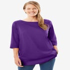 Perfect Three-Quarter Sleeve Boatneck Tee image number null
