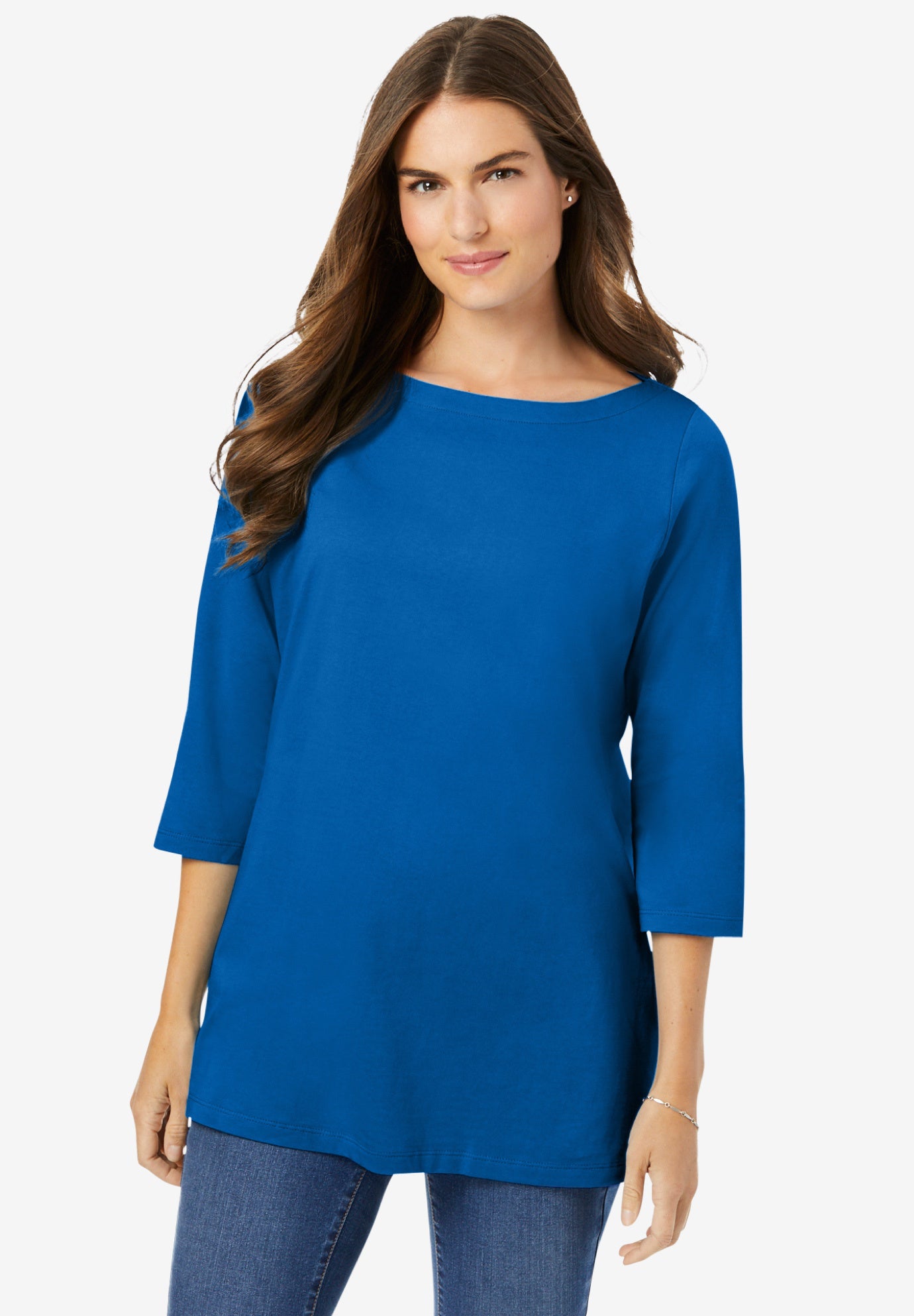 Perfect Three-Quarter Sleeve Boatneck Tee image number 0