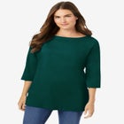 Perfect Three-Quarter Sleeve Boatneck Tee image number null