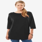 Perfect Three-Quarter Sleeve Boatneck Tee image number null