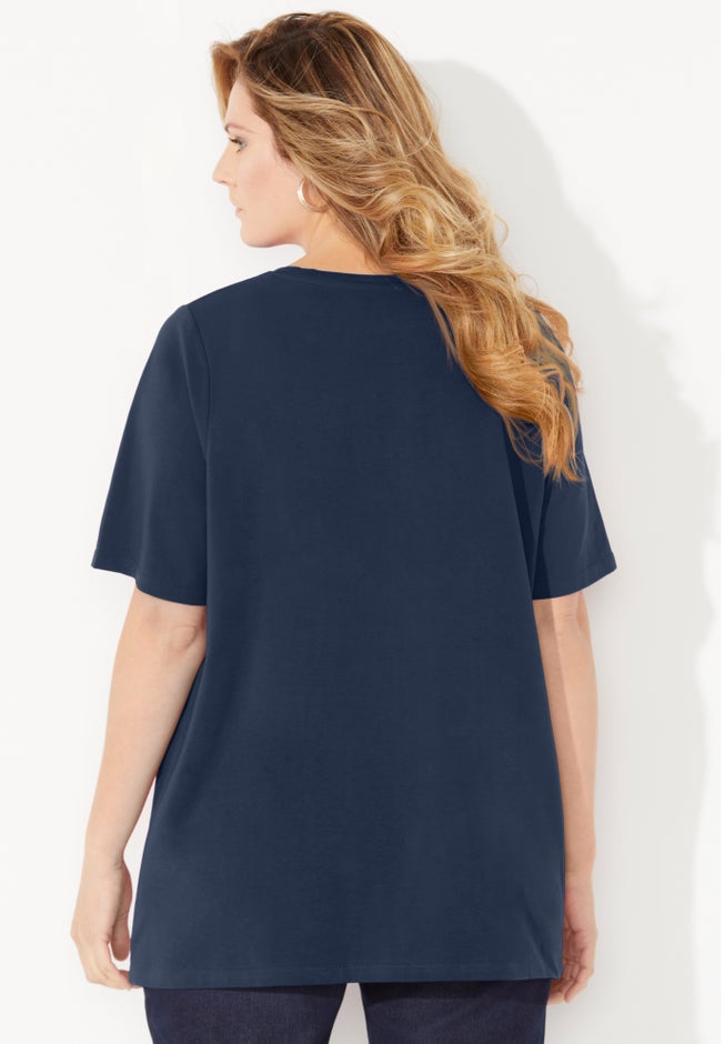 Suprema® Ultra-Soft Scoopneck Tee image number 1