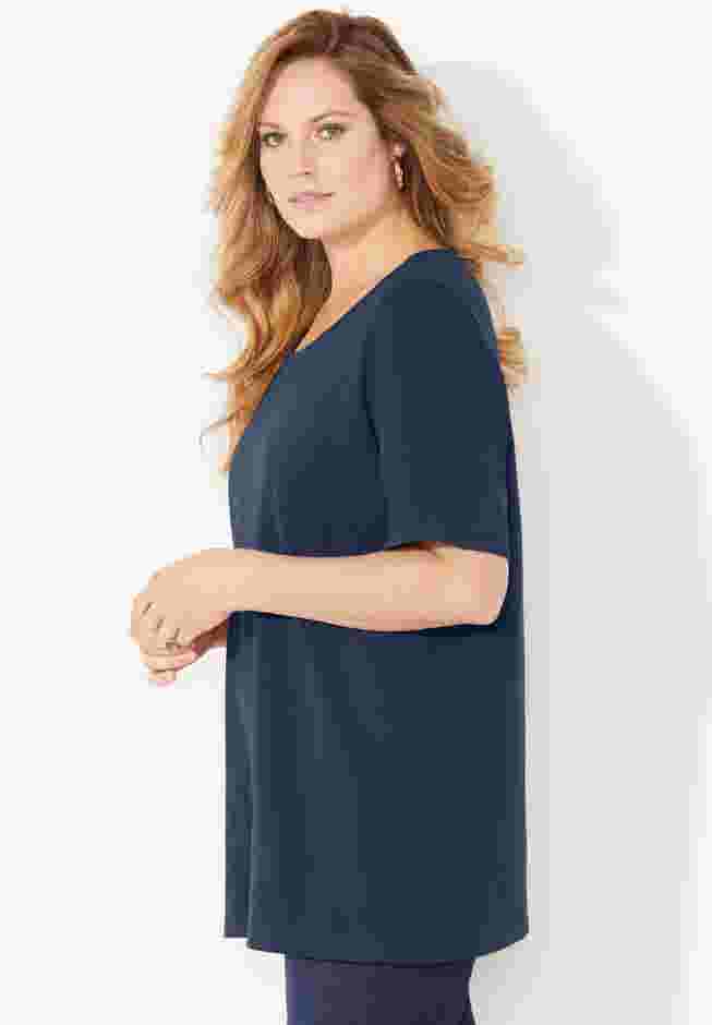 Suprema® Ultra-Soft Scoopneck Tee image number 2