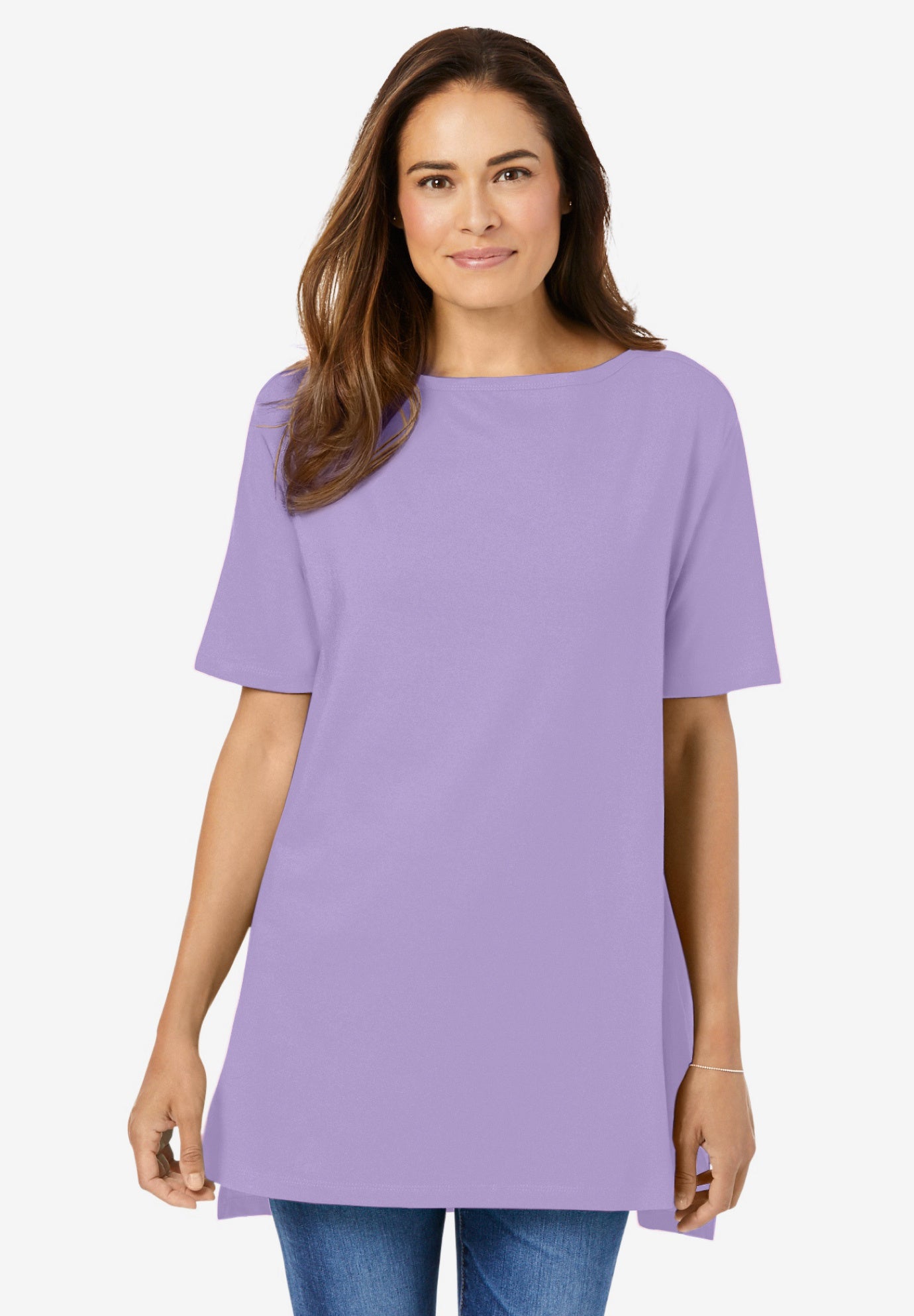 Perfect Short-Sleeve Boatneck Tunic image number 0