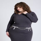 Pearl Bow Chain Belt image number null