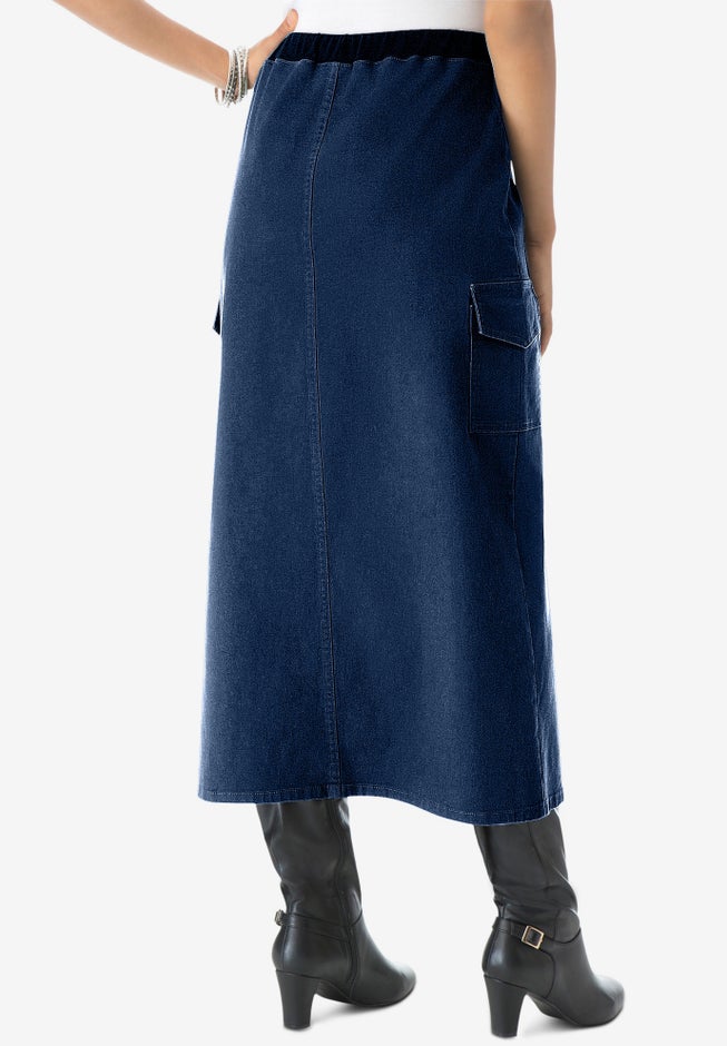 Plus Size Invisible Stretch&reg; All Day Cargo Skirt image number 1