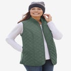 Zip-Front Quilted Vest image number null
