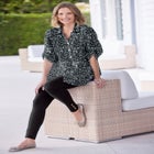 Stretch Cotton Snap-Trim Legging image number null