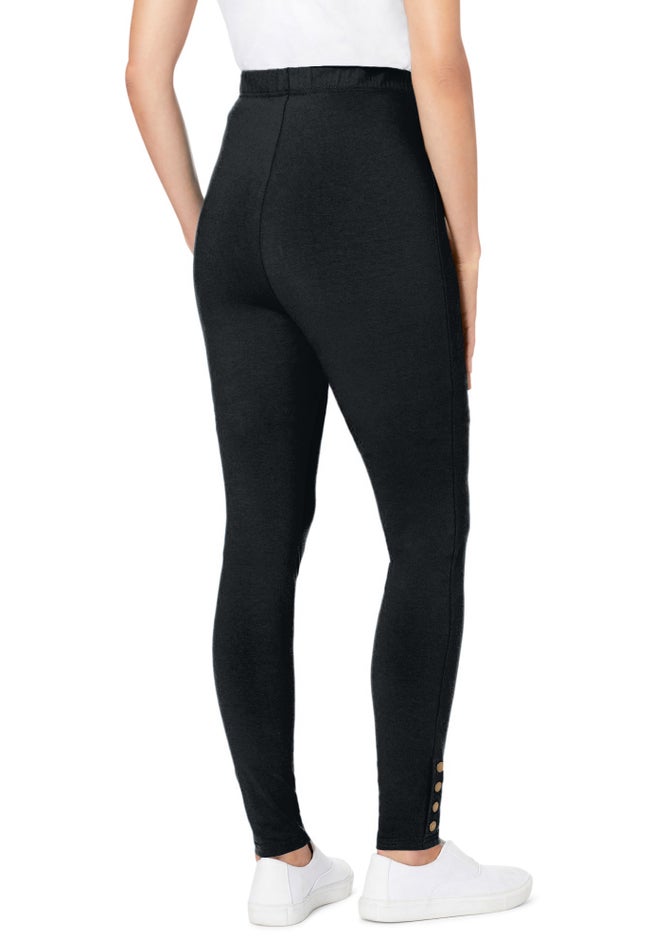 Stretch Cotton Snap-Trim Legging image number 2