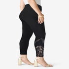 Plus Size 360&deg; Stretch Lace Applique Jean image number null
