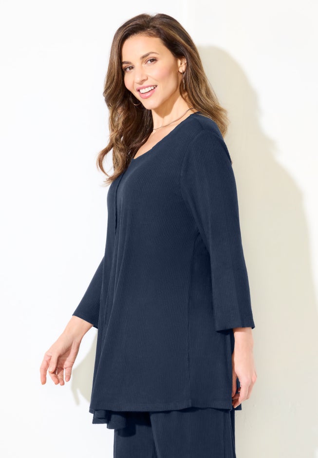 AnyWear Rib Hacci Duet Topper image number 2