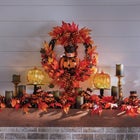 24" Pre-Lit Jack-O-Lantern Wreath image number null
