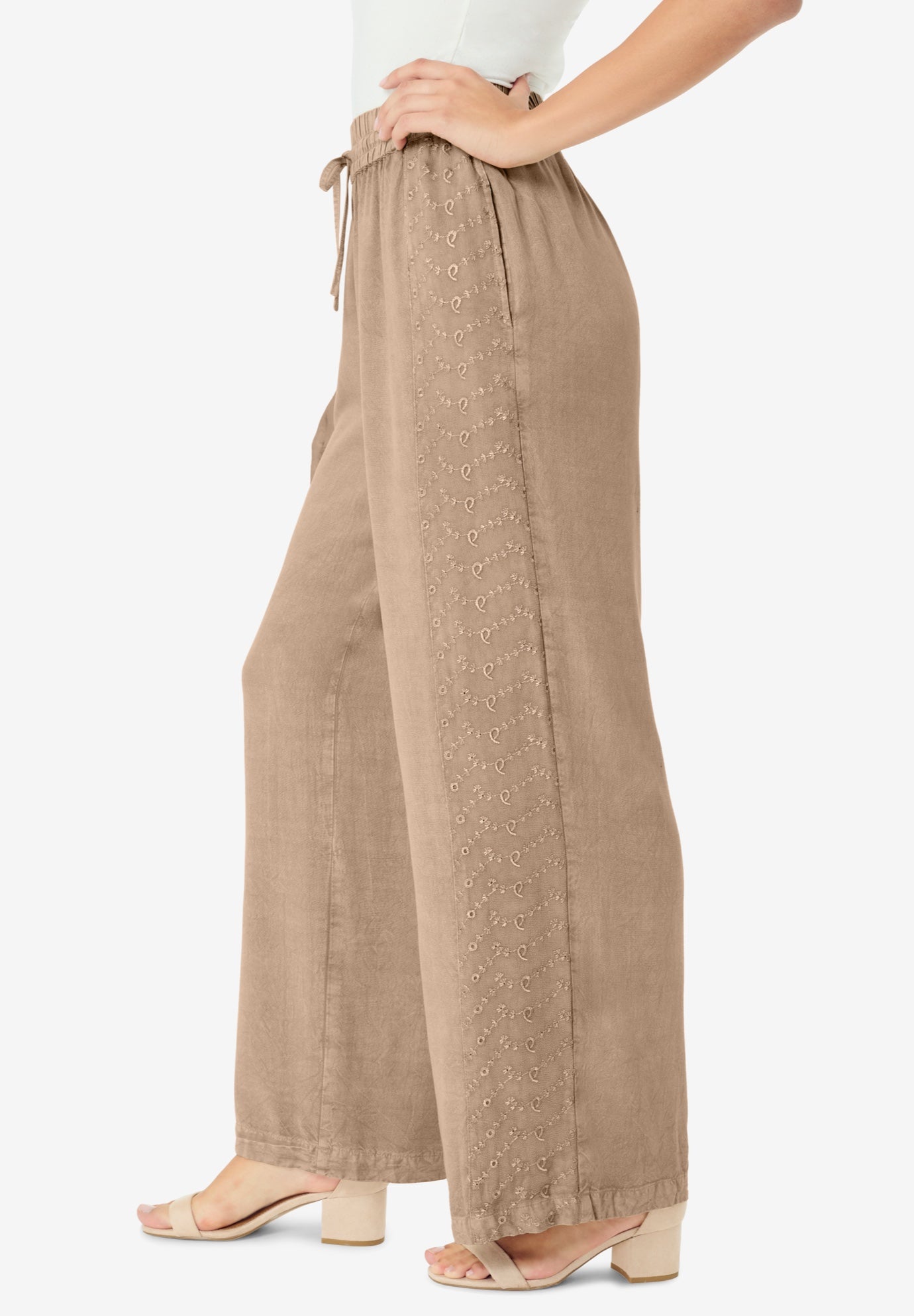 Plus Size Acid Wash Pants image number 2