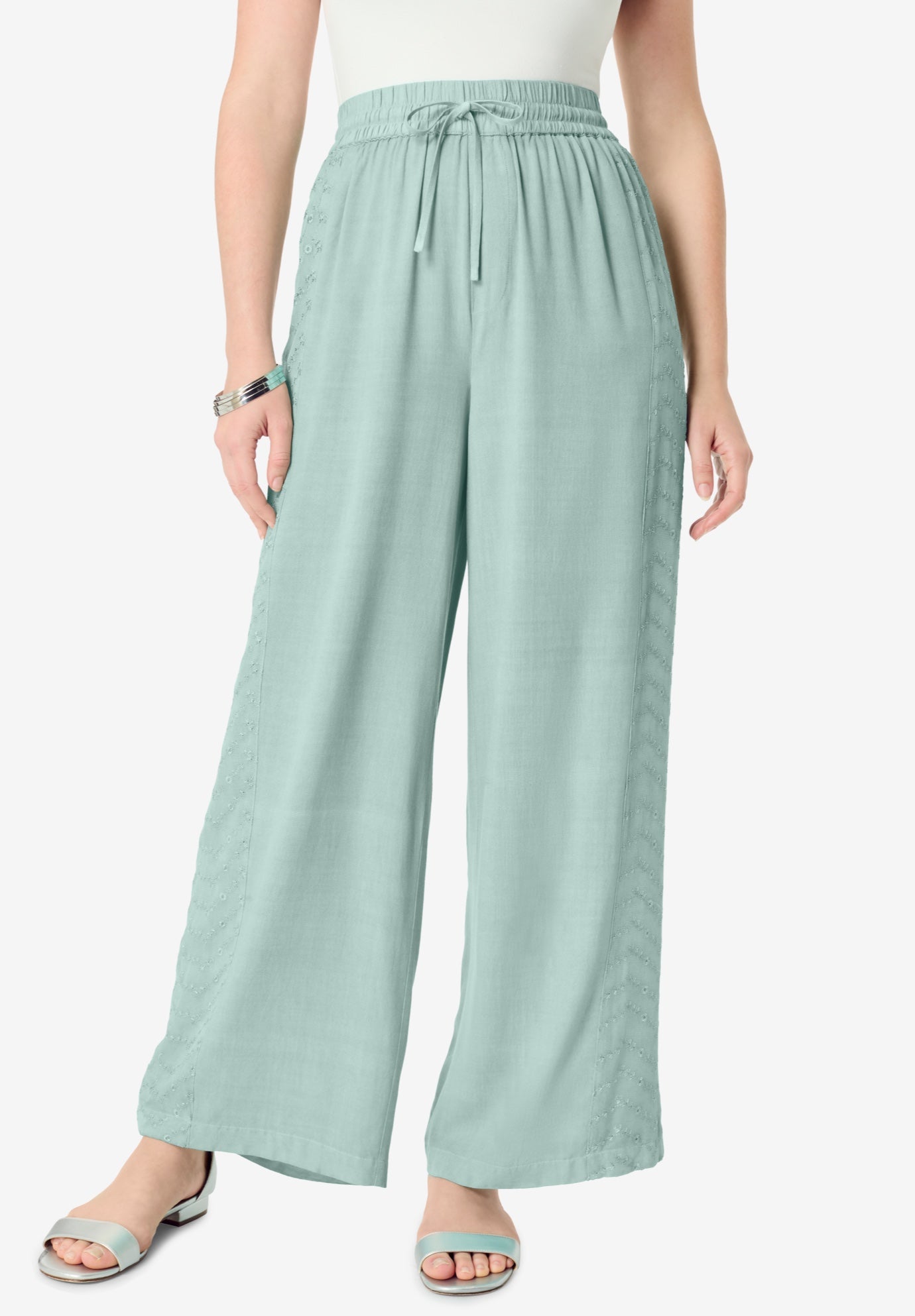 Plus Size Acid Wash Pants image number 0