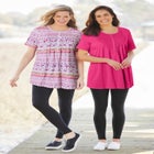 Short-Sleeve Pintucked Henley Tunic image number null