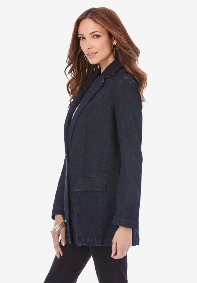 Denim Boyfriend Blazer image number null