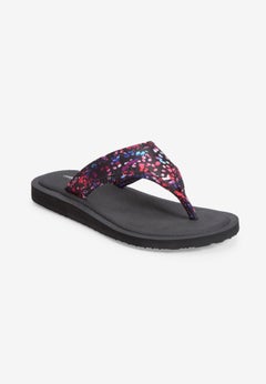 The Sylvia Stretch Fabric Soft Footbed Thong Slip On Sandal
