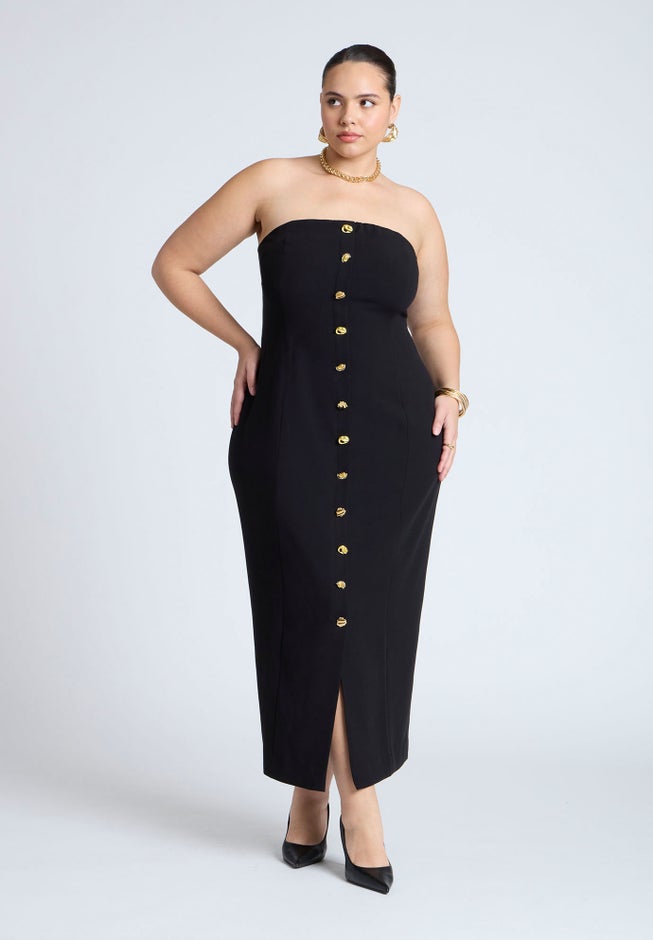Tube Maxi Dress With Buttons image number 0