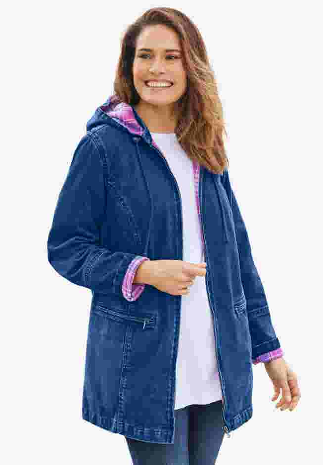Flannel-Lined Denim Jacket image number 0