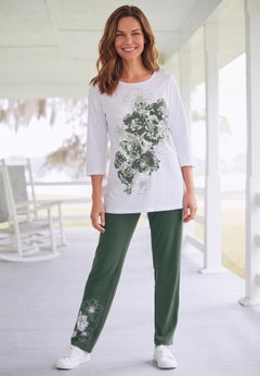 Floral Tee and Pant Set