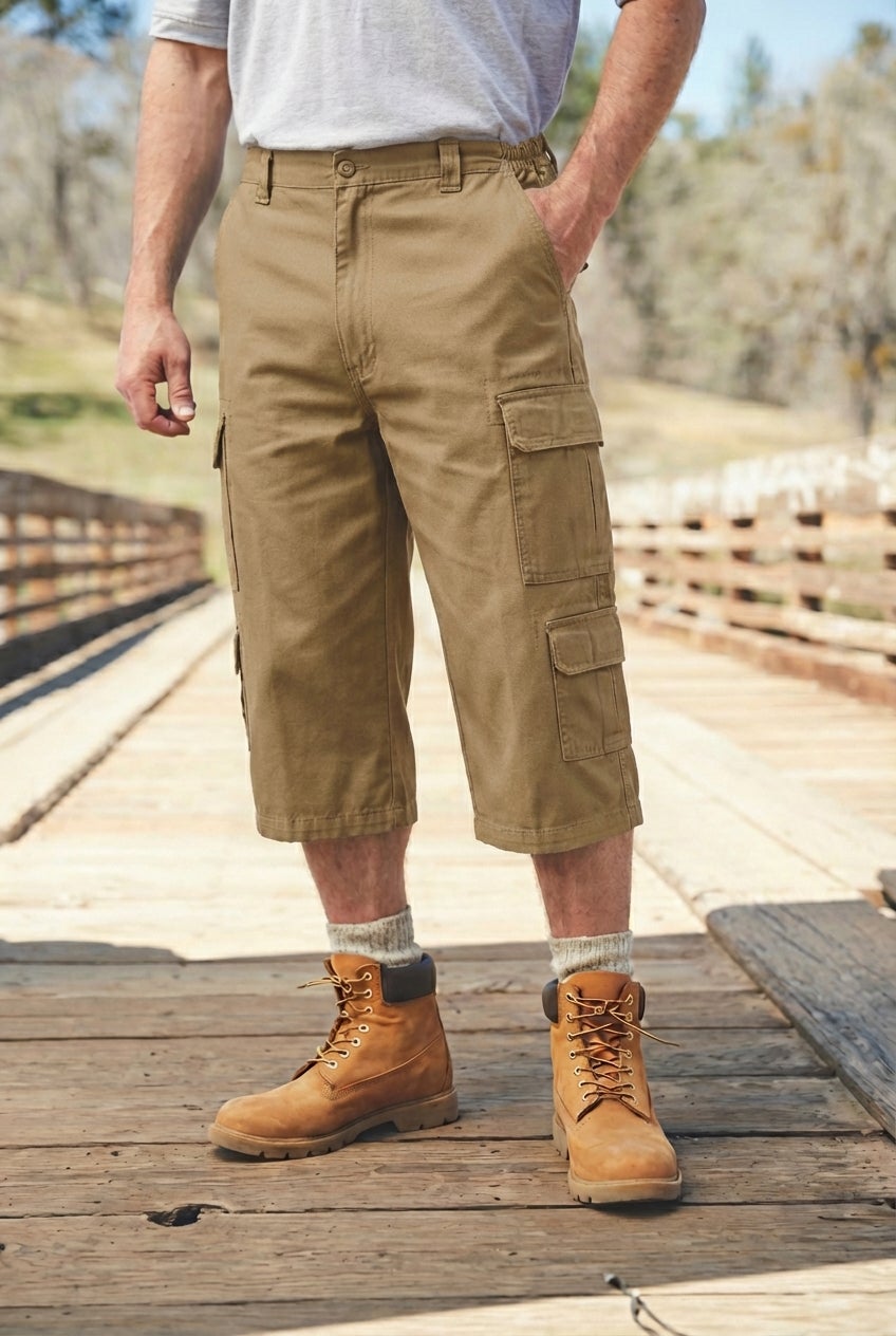 17" Side Elastic Cargo Shorts image number 0
