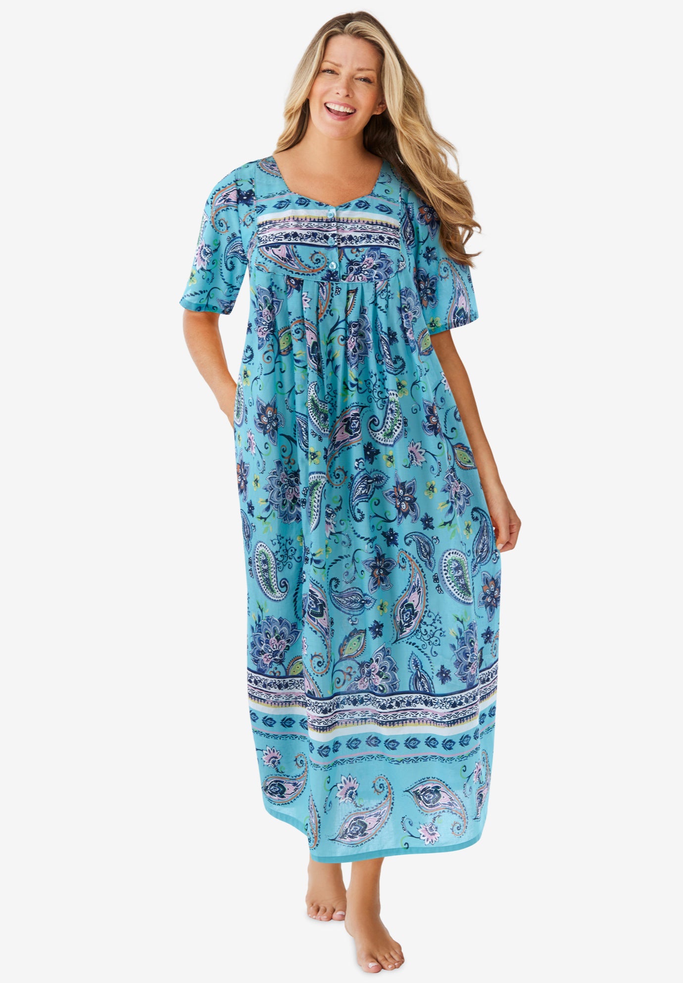 Bib-Front Short Sleeve Maxi Lounger image number 0
