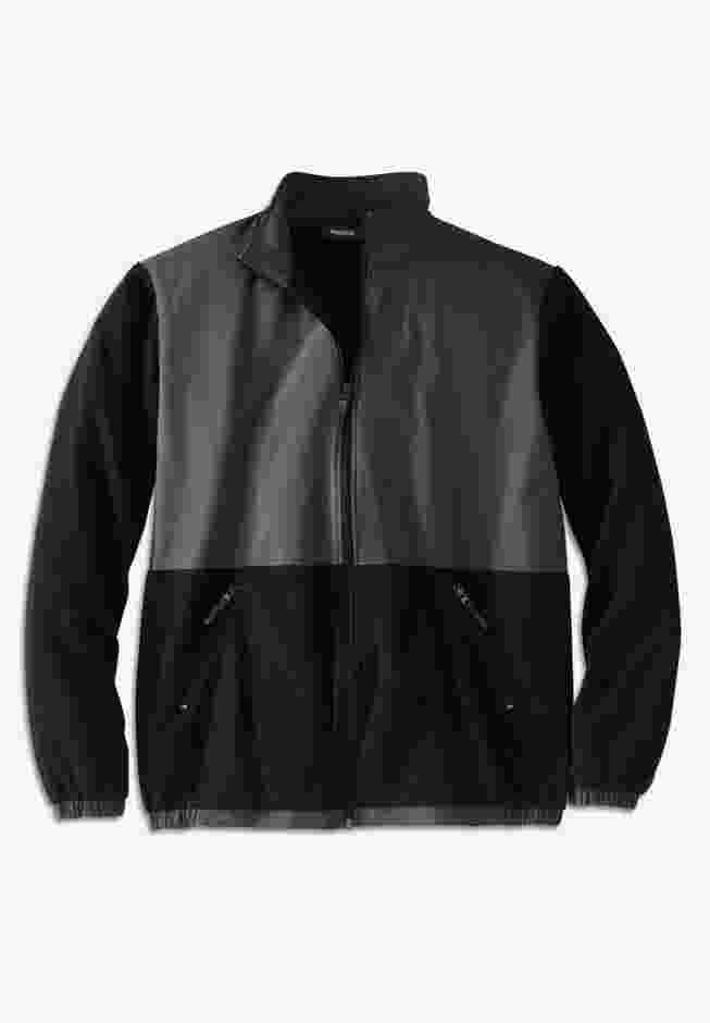 Explorer Plush Fleece Full-Zip Fleece Jacket with Colorblocked Panel image number 0
