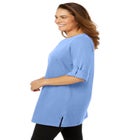 Perfect Roll-Tab-Sleeve Notch-Neck Tunic image number null
